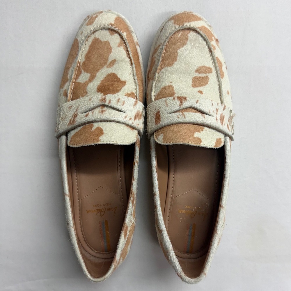 Sam Edelman Loraine Loafers Cow‎ Print Haircalf Leather Flats Womens 7.5